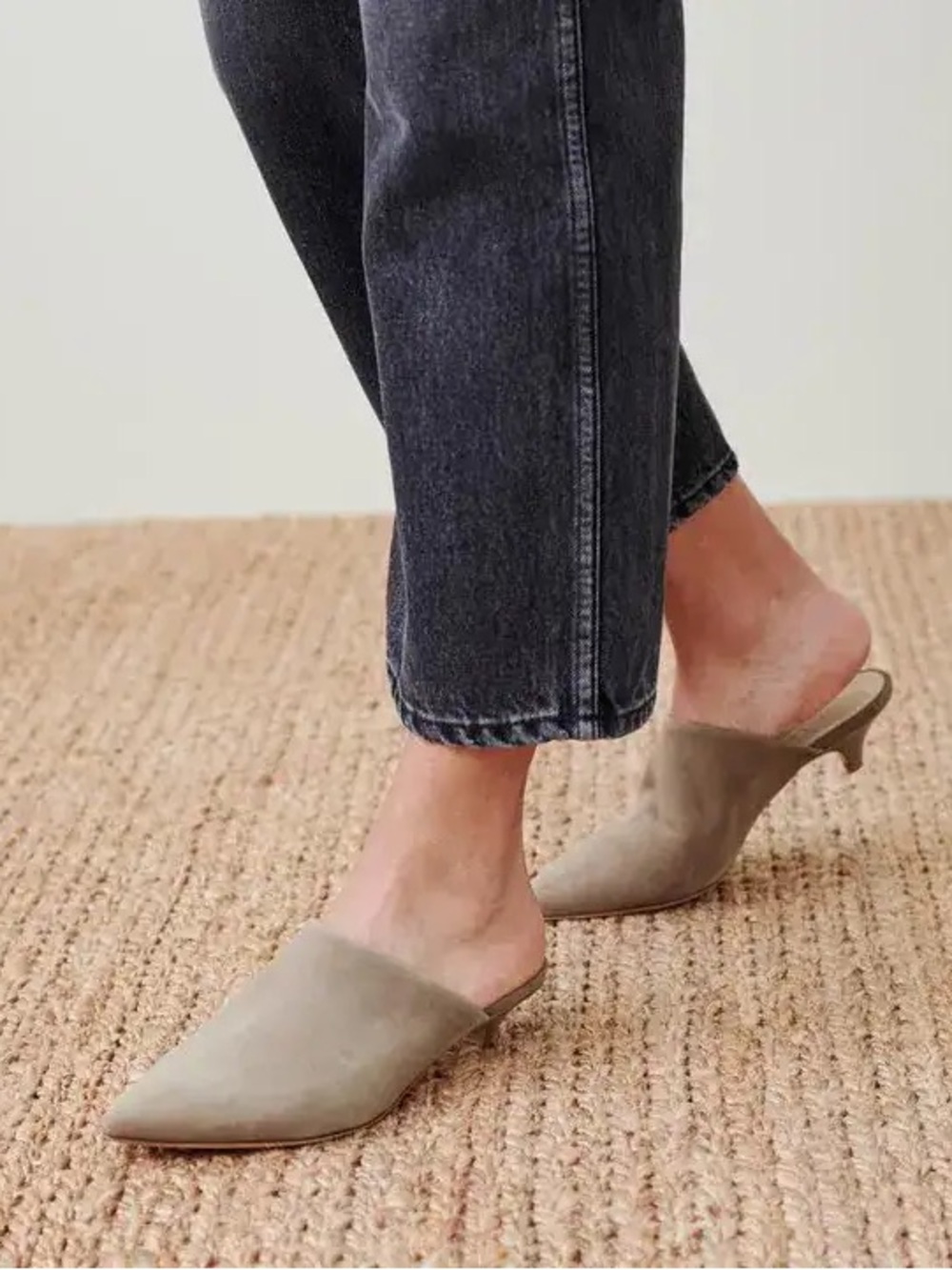 JENNI KAYNE Oiled Leather Kitten Heel Mule Size 41 / 11
